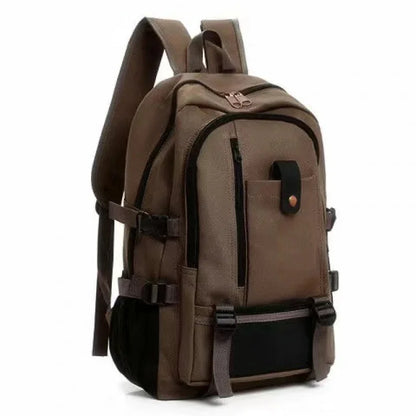 Fashion Canvas Men's Casual Travel Backpack Large Capacity Student School Multifunction Male Laptop Bag
