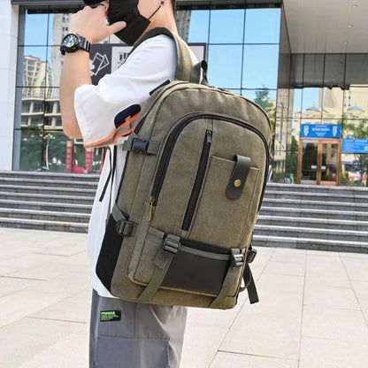Fashion Canvas Men's Casual Travel Backpack Large Capacity Student School Multifunction Male Laptop Bag