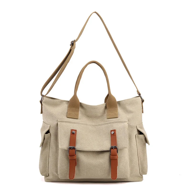 Fashion Canvas Totes Women Handbag Shoulder Cross Messenger Bag Large Capacity Lady Travel Square Pack Student Bookbag Girls Sac