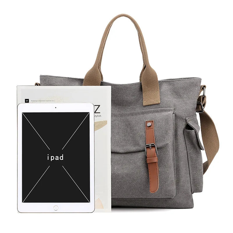 Fashion Canvas Totes Women Handbag Shoulder Cross Messenger Bag Large Capacity Lady Travel Square Pack Student Bookbag Girls Sac