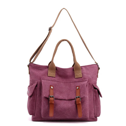 Fashion Canvas Totes Women Handbag Shoulder Cross Messenger Bag Large Capacity Lady Travel Square Pack Student Bookbag Girls Sac