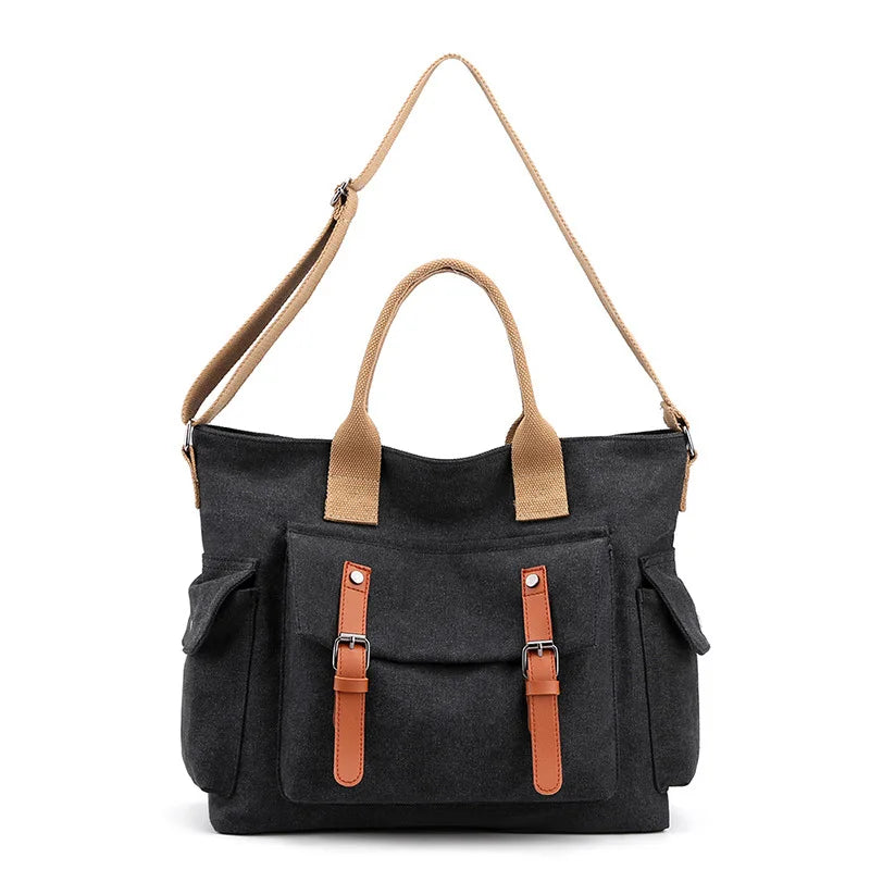 Fashion Canvas Totes Women Handbag Shoulder Cross Messenger Bag Large Capacity Lady Travel Square Pack Student Bookbag Girls Sac