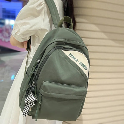 Fashion Canvas Women Green Leisure School Bag Girl Vintage Laptop Backpack Female Travel Book Bag College Kawaii Backpack Ladies