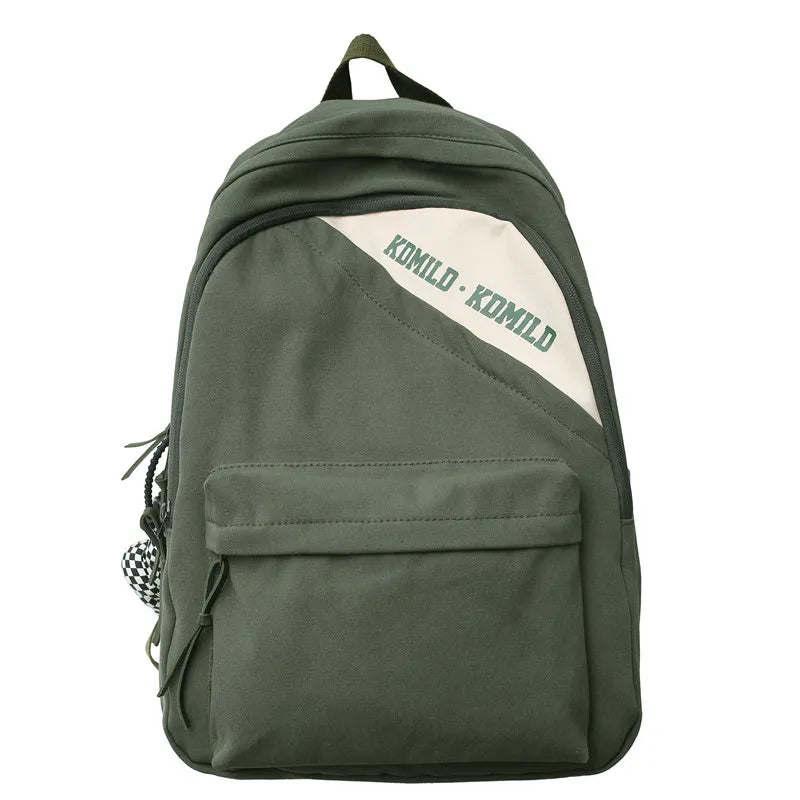 Fashion Canvas Women Green Leisure School Bag Girl Vintage Laptop Backpack Female Travel Book Bag College Kawaii Backpack Ladies