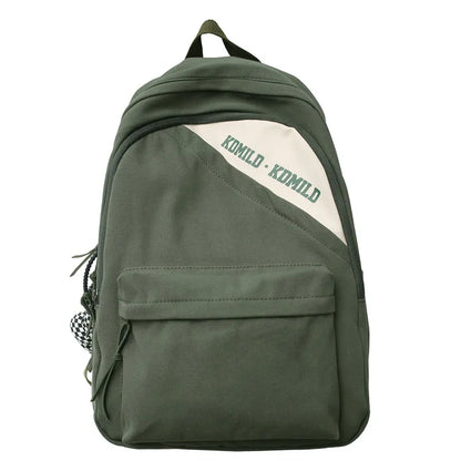 Fashion Canvas Women Green Leisure School Bag Girl Vintage Laptop Backpack Female Travel Book Bag College Kawaii Backpack Ladies