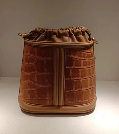 Fashion Casual Bucket Bag Large Capacity Contrast Color Single Shoulder Crossbody Bags Versatile Commuter Handbags Purse Clutch