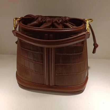 Fashion Casual Bucket Bag Large Capacity Contrast Color Single Shoulder Crossbody Bags Versatile Commuter Handbags Purse Clutch