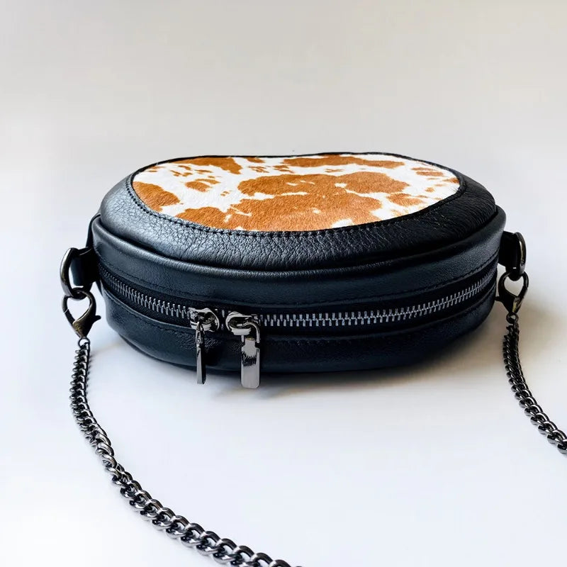 Fashion Casual Color Matching Round Bag Commuter All-match Chain Crosbody Bags Female 2024 New Luxury Elegant Lady Bolsos Mujer
