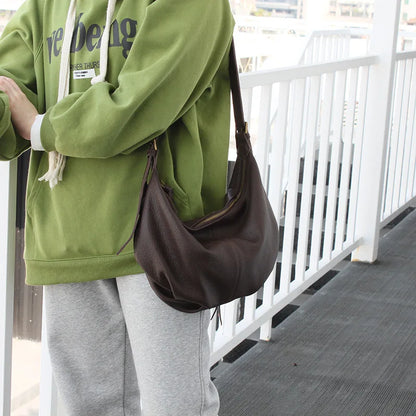 Fashion Casual Hobos Large Capacity Women Tote Bags Commuter All-match Soft Leather Crossbody Shoulder Pouch Female Handbag
