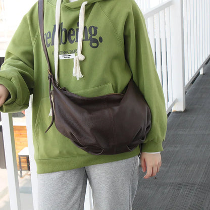 Fashion Casual Hobos Large Capacity Women Tote Bags Commuter All-match Soft Leather Crossbody Shoulder Pouch Female Handbag