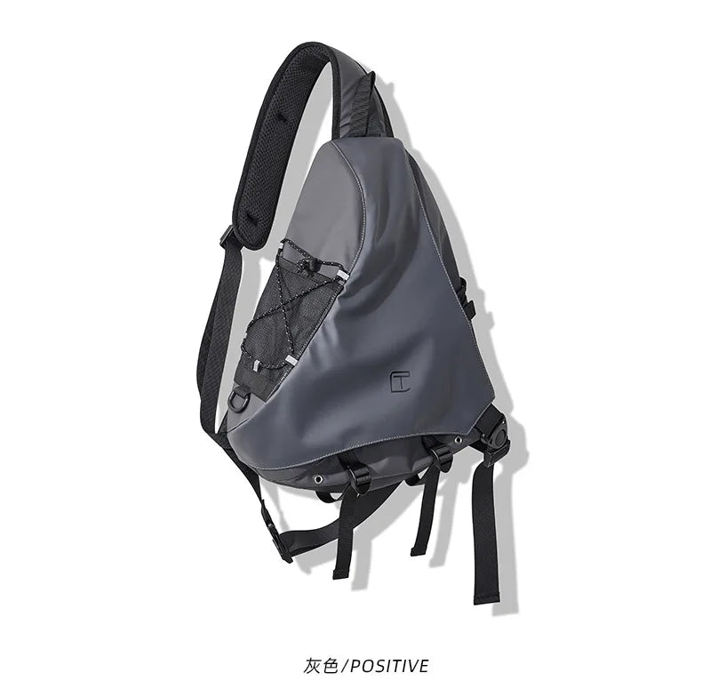 Fashion Casual Men Wterproof Large Capacity Multifunctional Sling Chest Bag Fashion Simple Shoulder Crossbody Bag