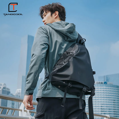 Fashion Casual Men Wterproof Large Capacity Multifunctional Sling Chest Bag Fashion Simple Shoulder Crossbody Bag