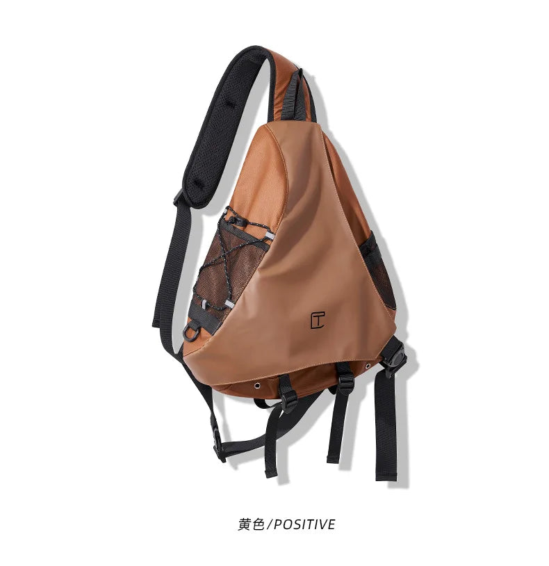 Fashion Casual Men Wterproof Large Capacity Multifunctional Sling Chest Bag Fashion Simple Shoulder Crossbody Bag