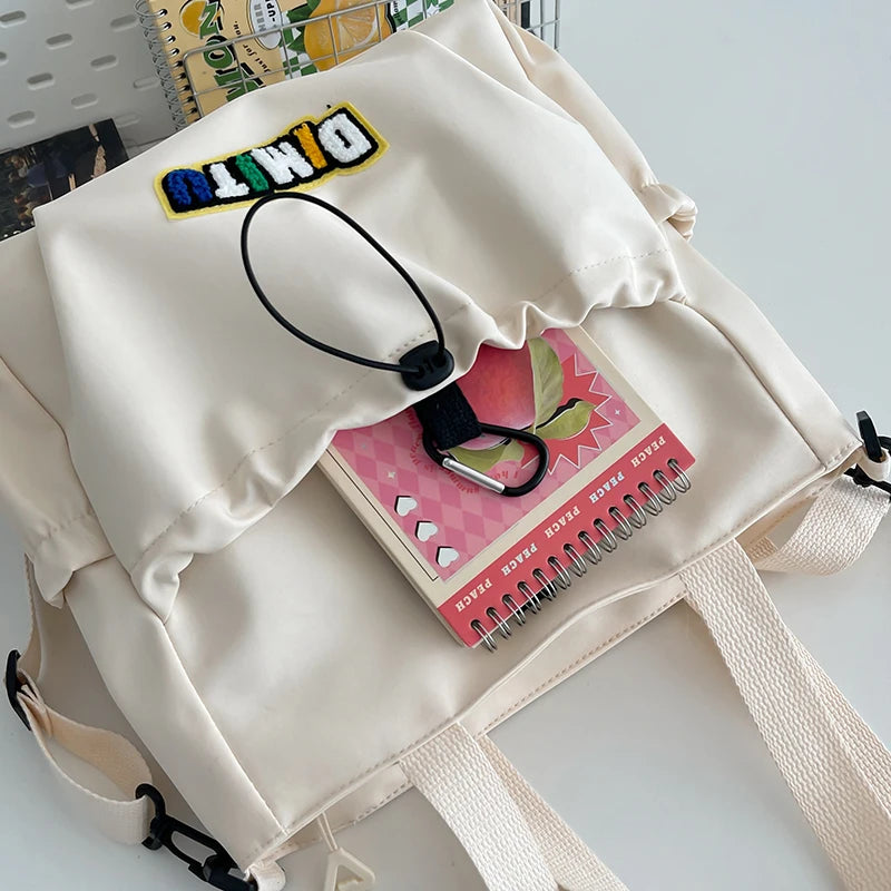 Fashion Casual Student School Bags for Teenage Girls Messenger Bag Shoulder Crossbody Bags Women Nylon Solid Color Lightweight