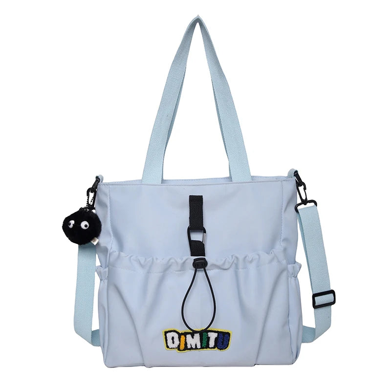 Fashion Casual Student School Bags for Teenage Girls Messenger Bag Shoulder Crossbody Bags Women Nylon Solid Color Lightweight