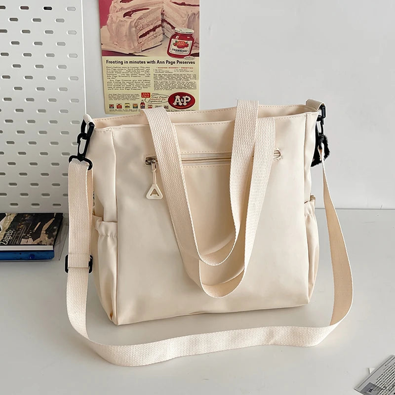 Fashion Casual Student School Bags for Teenage Girls Messenger Bag Shoulder Crossbody Bags Women Nylon Solid Color Lightweight
