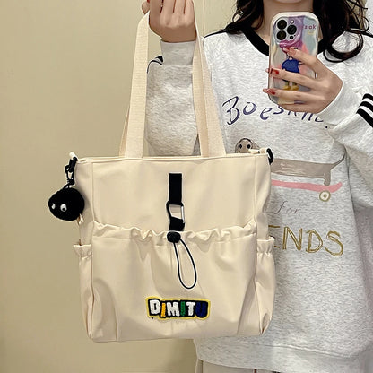 Fashion Casual Student School Bags for Teenage Girls Messenger Bag Shoulder Crossbody Bags Women Nylon Solid Color Lightweight
