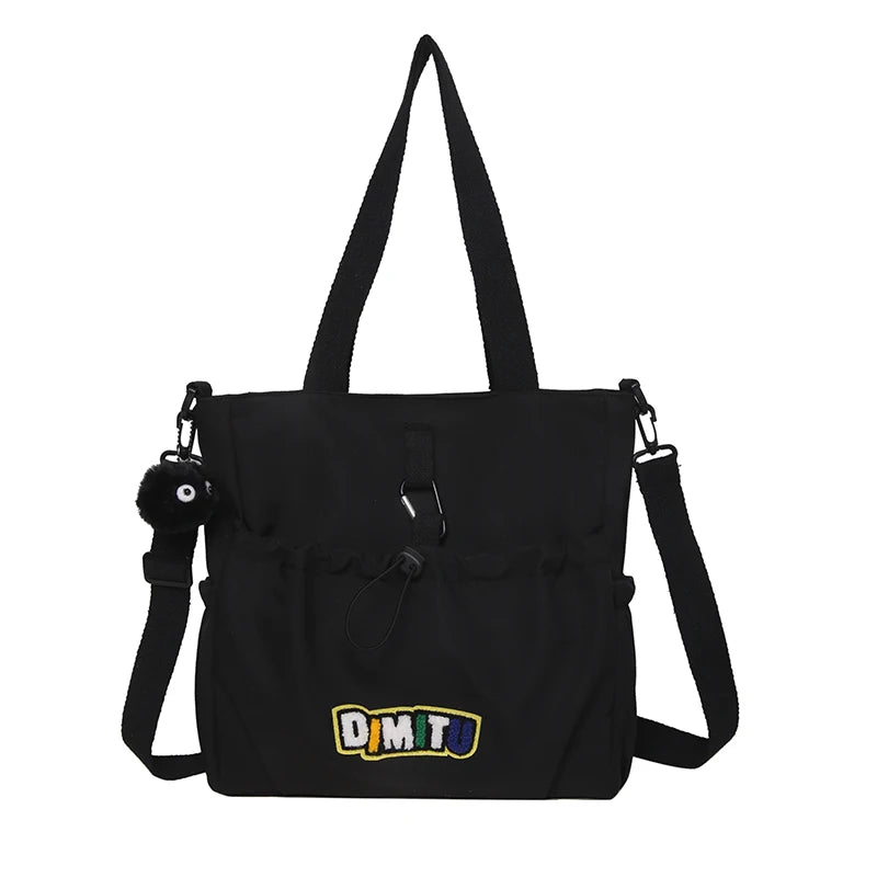 Fashion Casual Student School Bags for Teenage Girls Messenger Bag Shoulder Crossbody Bags Women Nylon Solid Color Lightweight