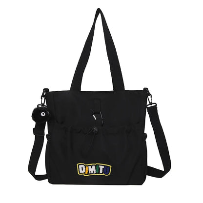 Fashion Casual Student School Bags for Teenage Girls Messenger Bag Shoulder Crossbody Bags Women Nylon Solid Color Lightweight
