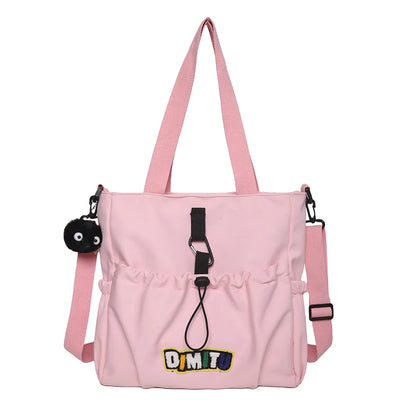 Fashion Casual Student School Bags for Teenage Girls Messenger Bag Shoulder Crossbody Bags Women Nylon Solid Color Lightweight