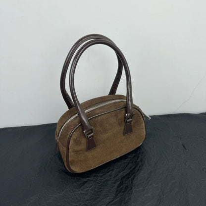 Fashion Casual Versatile Handbags Purse Solid Vintage Suede Zipper Pillow Bags Women Korean Minority Designer Luxury Bolsos