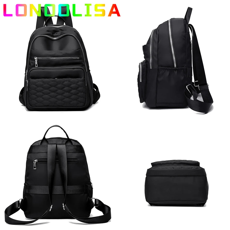 Fashion Casual Women Travel Backpack Pretty Style Girls Schoolbag Female Soft Handbag High Quality Oxford Multi-pockets Bookbag