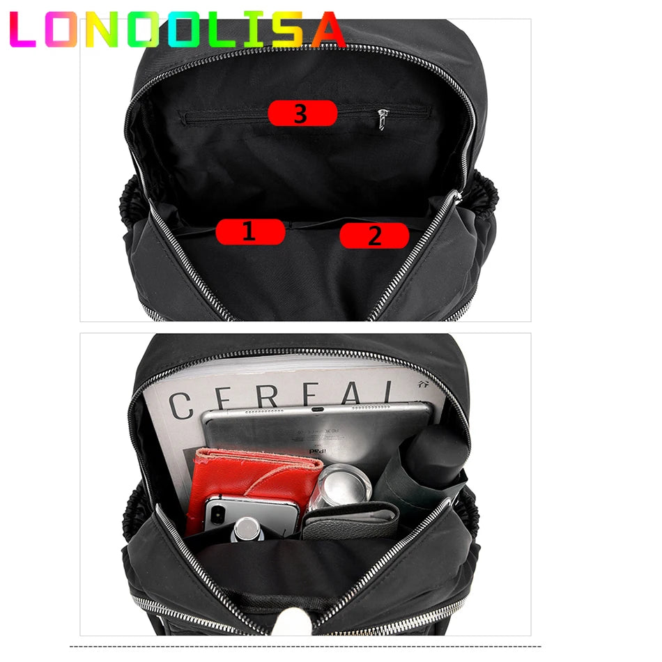 Fashion Casual Women Travel Backpack Pretty Style Girls Schoolbag Female Soft Handbag High Quality Oxford Multi-pockets Bookbag