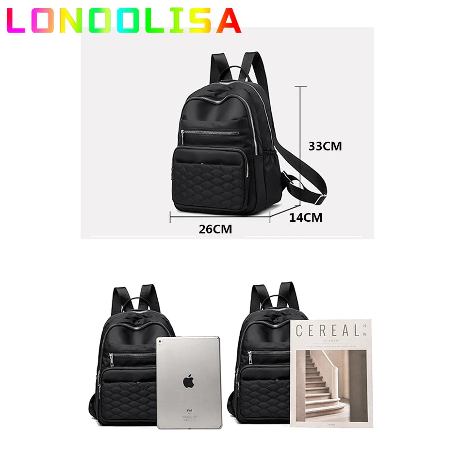 Fashion Casual Women Travel Backpack Pretty Style Girls Schoolbag Female Soft Handbag High Quality Oxford Multi-pockets Bookbag