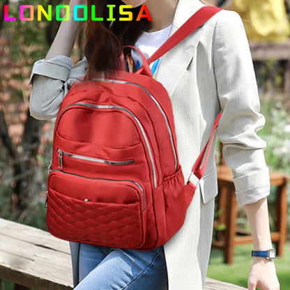 Fashion Casual Women Travel Backpack Pretty Style Girls Schoolbag Female Soft Handbag High Quality Oxford Multi-pockets Bookbag