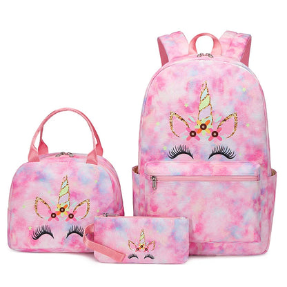 Fashion Children Unicorn School Backpack For Teenagers Girls Kids School Bag Lightweight Waterproof Students Backpack Set