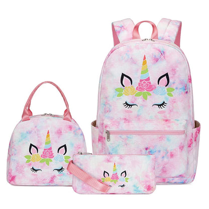 Fashion Children Unicorn School Backpack For Teenagers Girls Kids School Bag Lightweight Waterproof Students Backpack Set