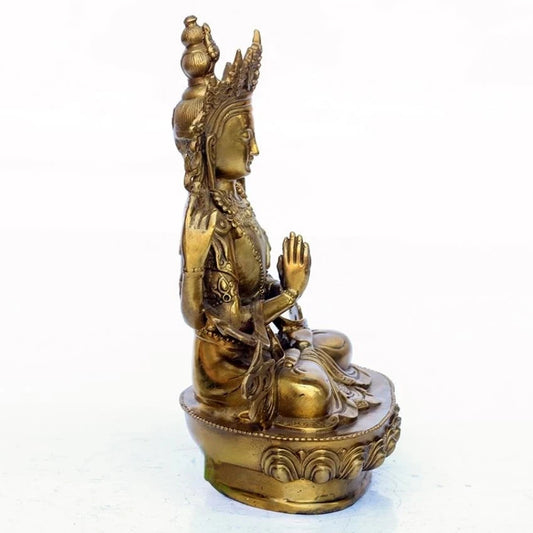 Fashion Chinese Exquisite Old Rare Four-armed Avalokitesvara Tibet Bronze Kwan-yin Buddha lucky Statue Decoration Home Gift