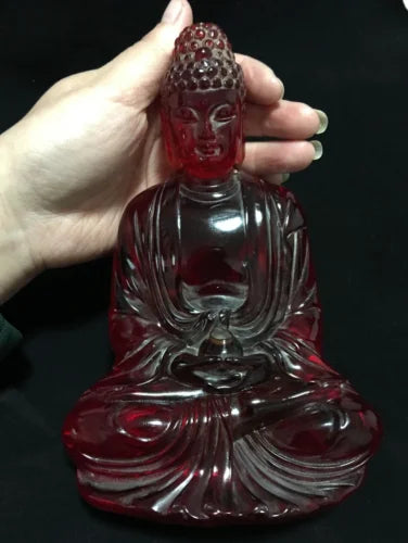 Fashion Chinese Style Exquisite Red Amber Buddha Statues Collection Decorations and Home Gifts Office Decor Statue Figure