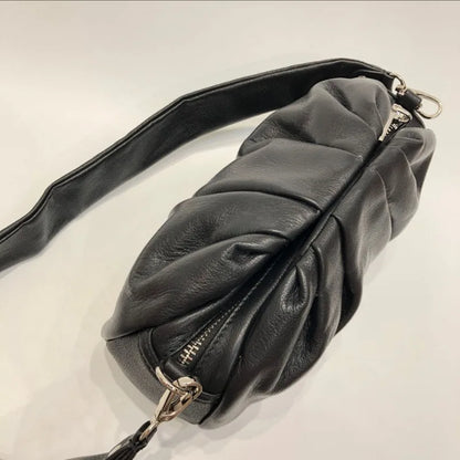 Fashion Commuter Pleated Crossbody Shoulder Bags Simple Solid All-match Handbags Purses Clutch Versatile Luxury Bolsas Mujer