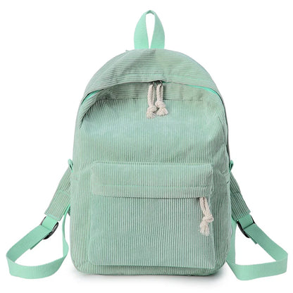 Fashion Corduroy Women Backpack Large Capacity Students School Bag for Girls Portable Teens Travel Bag for Book Laptop Clothes