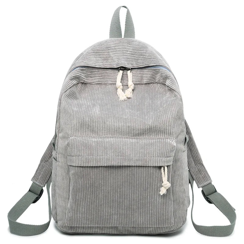 Fashion Corduroy Women Backpack Large Capacity Students School Bag for Girls Portable Teens Travel Bag for Book Laptop Clothes