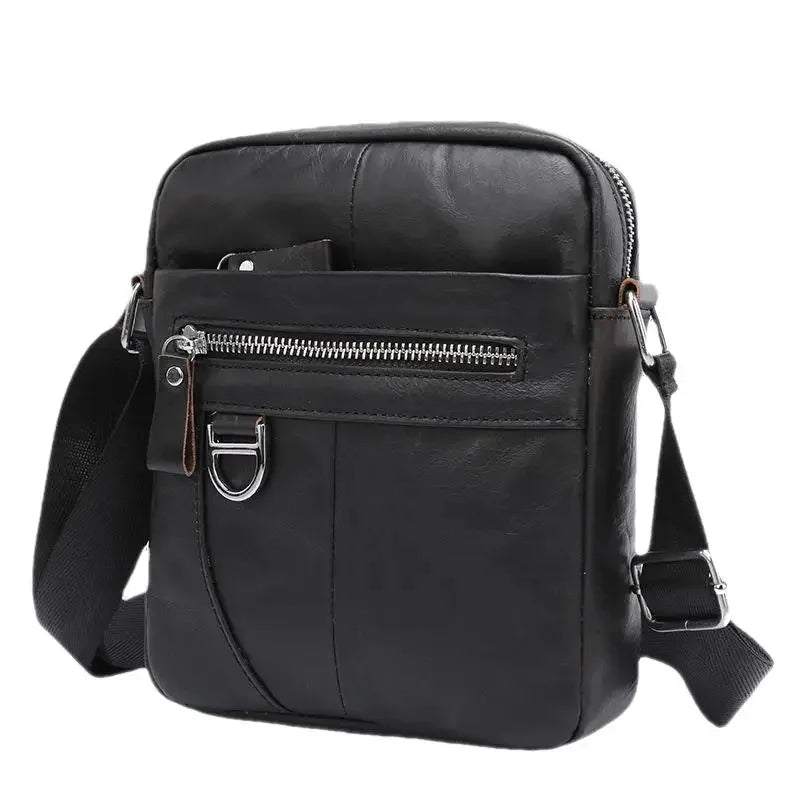 Fashion Cowhide Men's Shoulder Vintage Genuine Leather Male Messenger Business Crossbody Bag Casual Handbag