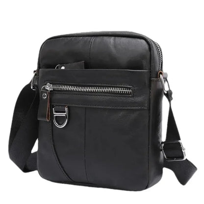 Fashion Cowhide Men's Shoulder Vintage Genuine Leather Male Messenger Business Crossbody Bag Casual Handbag