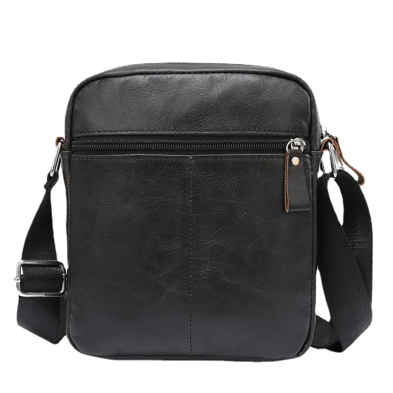 Fashion Cowhide Men's Shoulder Vintage Genuine Leather Male Messenger Business Crossbody Bag Casual Handbag