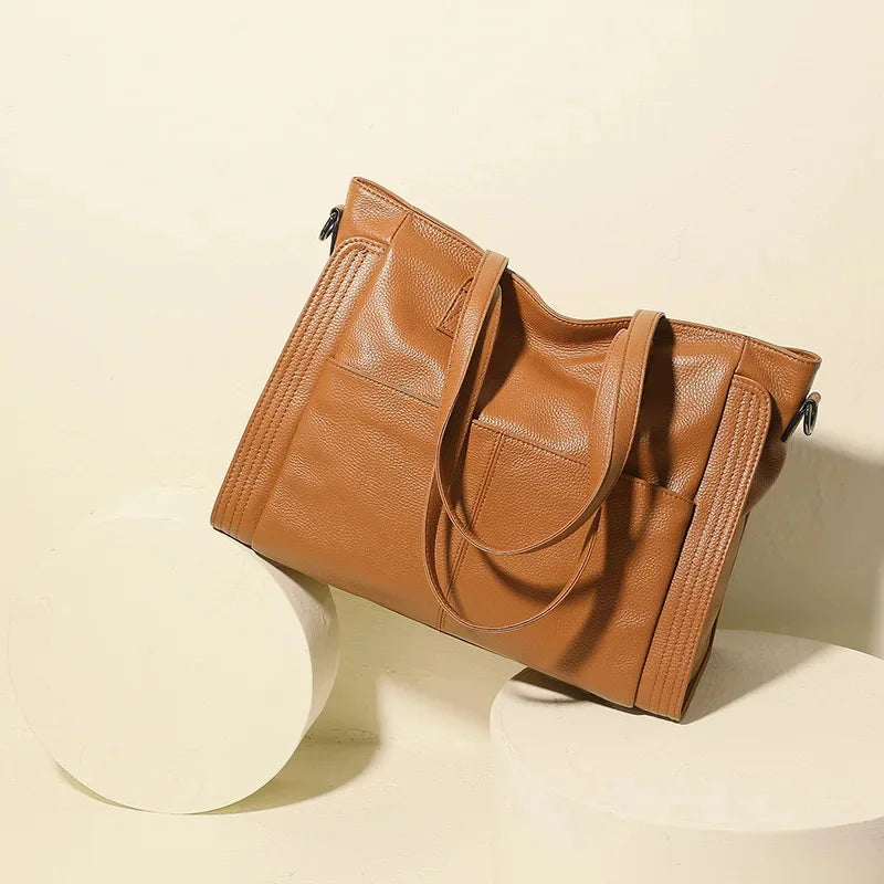 Fashion Cowhide Women's True Leather Crossbody Bag Large Capacity Handbag