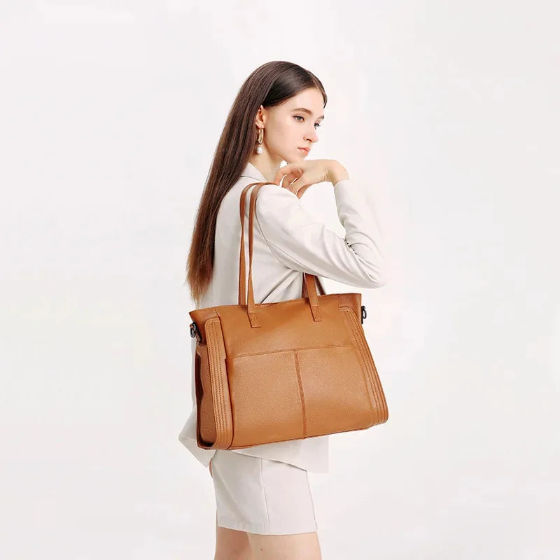 Fashion Cowhide Women's True Leather Crossbody Bag Large Capacity Handbag