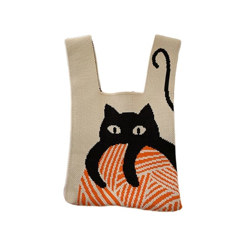 Fashion Crochet Travel Bags Lady Purse Casual Cellphone Bag Large Capacity Knitted Bag for Girl Women Versatile Tote Bag