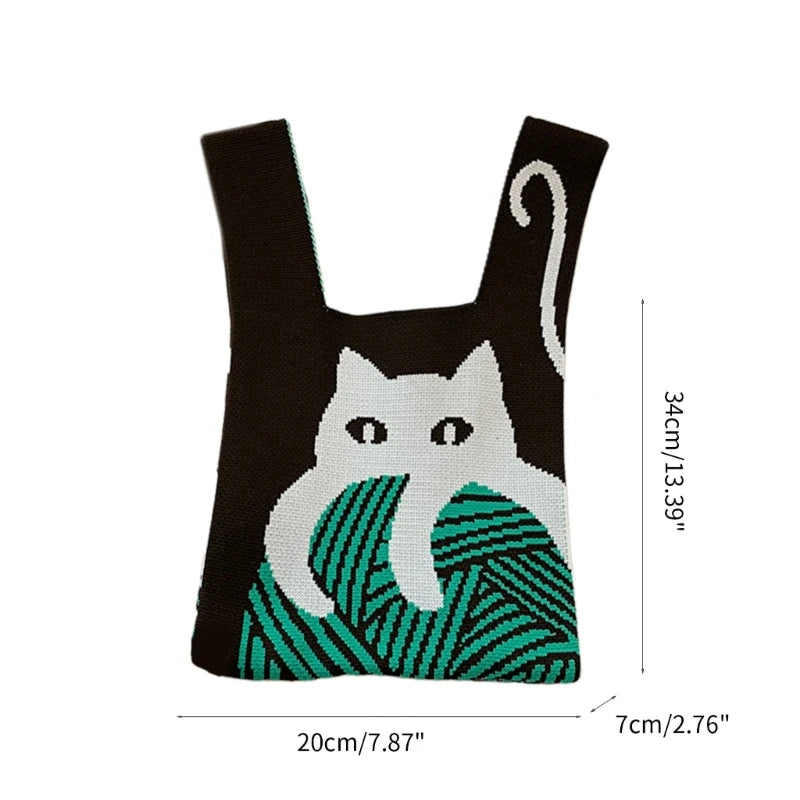Fashion Crochet Travel Bags Lady Purse Casual Cellphone Bag Large Capacity Knitted Bag for Girl Women Versatile Tote Bag