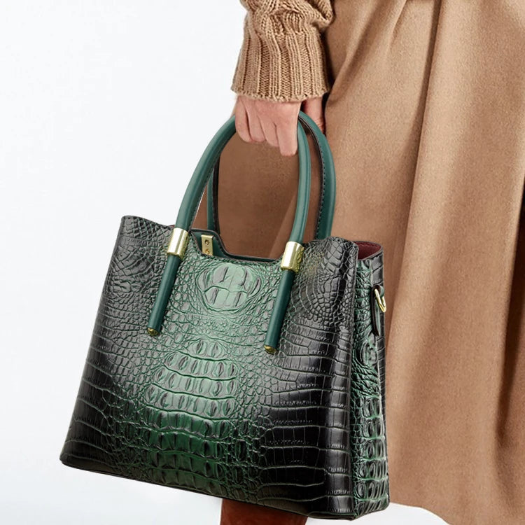 Fashion Crocodile pattern Leather Shoulder Crossbody Bags for Women 2023 3 Layer Large Capacity Ladies Handbag Luxury Totes Sac