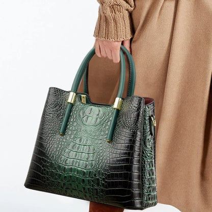 Fashion Crocodile pattern Leather Shoulder Crossbody Bags for Women 2023 3 Layer Large Capacity Ladies Handbag Luxury Totes Sac