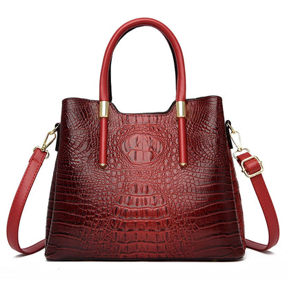 Fashion Crocodile pattern Leather Shoulder Crossbody Bags for Women 2023 3 Layer Large Capacity Ladies Handbag Luxury Totes Sac