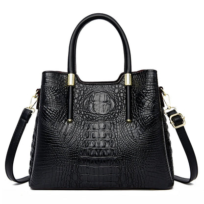Fashion Crocodile pattern Leather Shoulder Crossbody Bags for Women 2023 3 Layer Large Capacity Ladies Handbag Luxury Totes Sac