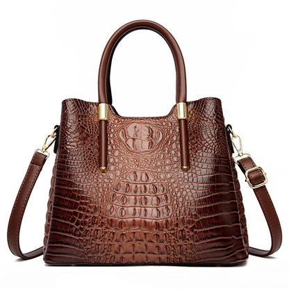 Fashion Crocodile pattern Leather Shoulder Crossbody Bags for Women 2023 3 Layer Large Capacity Ladies Handbag Luxury Totes Sac