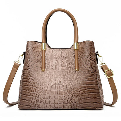 Fashion Crocodile pattern Leather Shoulder Crossbody Bags for Women 2023 3 Layer Large Capacity Ladies Handbag Luxury Totes Sac