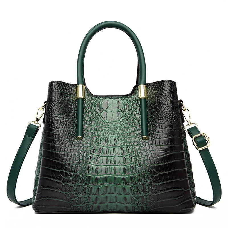 Fashion Crocodile pattern Leather Shoulder Crossbody Bags for Women 2023 3 Layer Large Capacity Ladies Handbag Luxury Totes Sac
